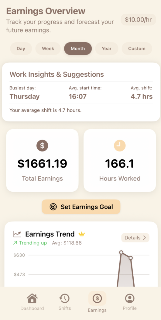 Check how much you earned